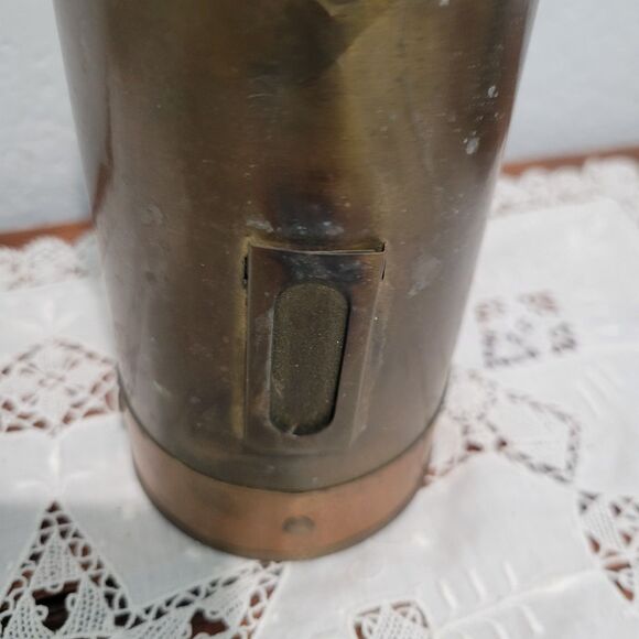 Vintage Brass And Copper Rustic Match Stick Holder Striker + Handle 8” MCM Old - Picture 2 of 13